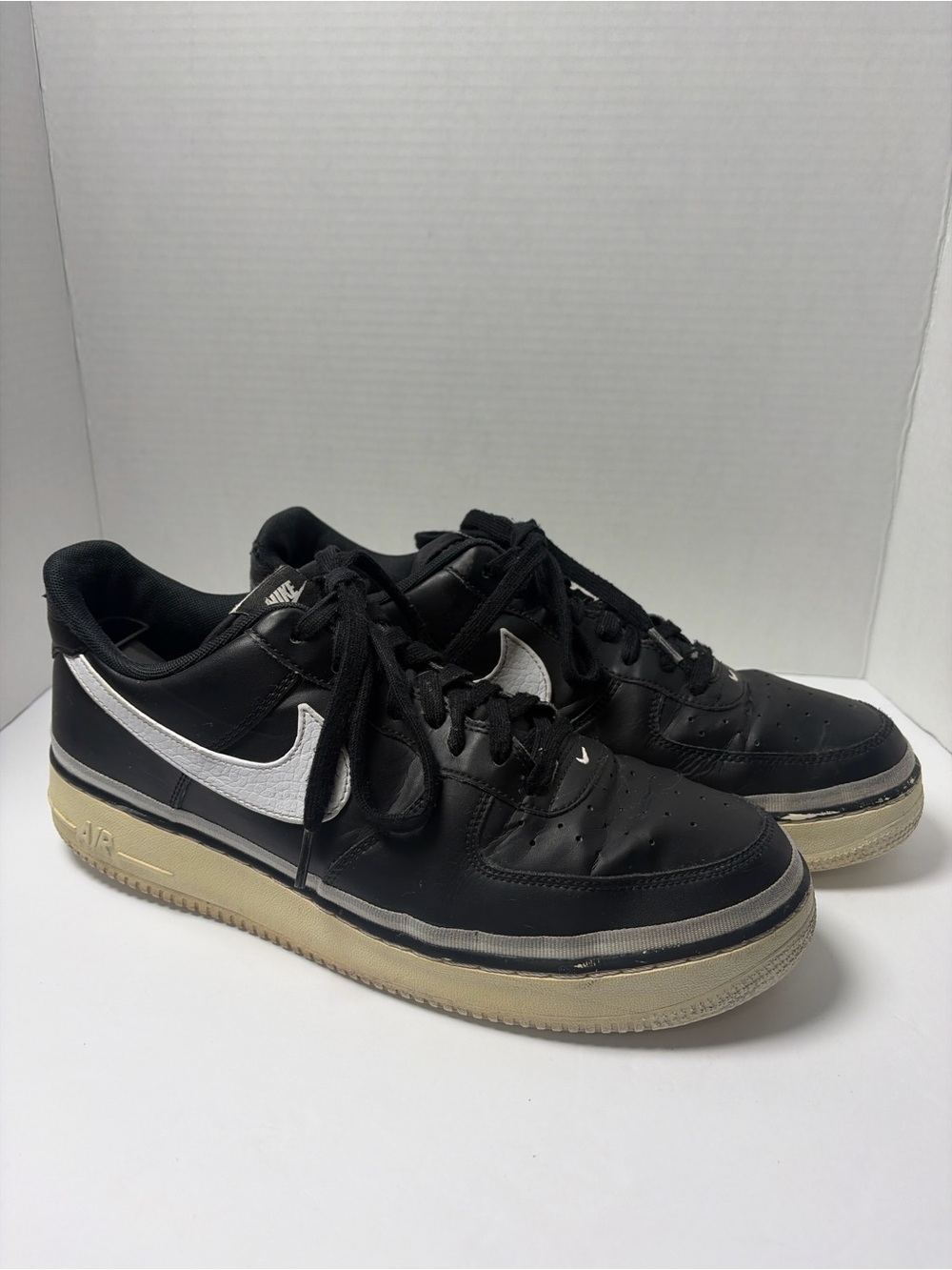 Nike Air Force 1 ’07 LV8 CJ1377-001 Black White Men’s Size 12 Sneakers